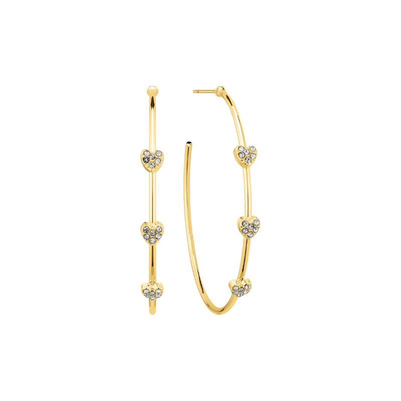 Rhinestone Heart Hoop Earrings