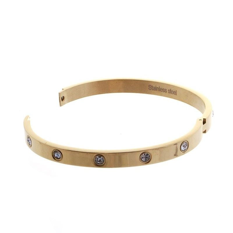 Stacy Gold Bracelet With Rhinestones