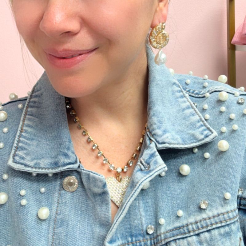 Seashell Pearl Bead Earrings