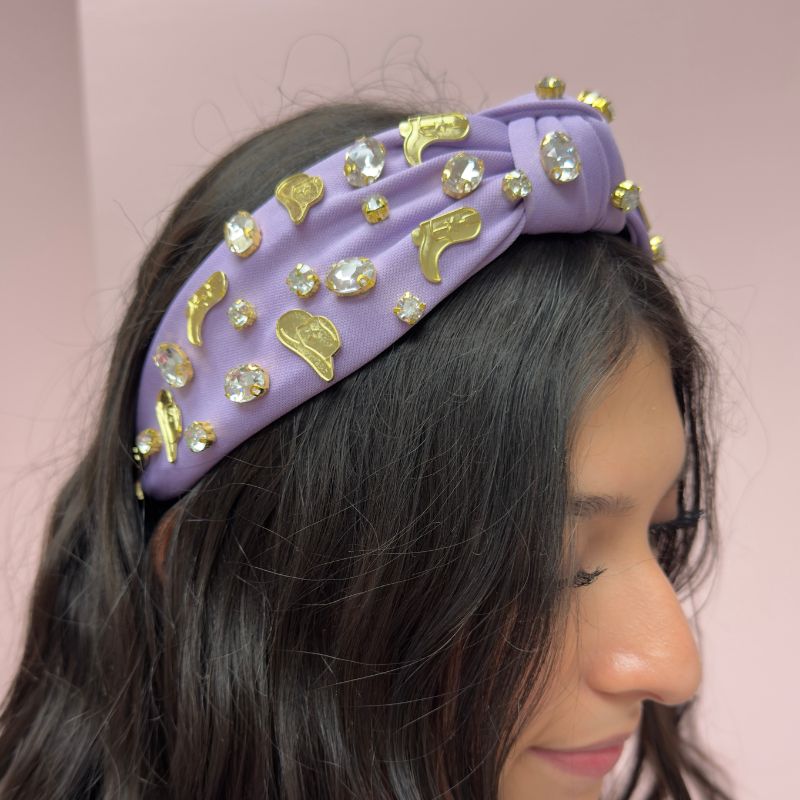 Boots and Hats Headband Lavender