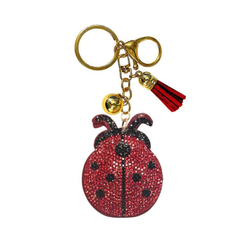 Rhinestone Ladybug Keychain