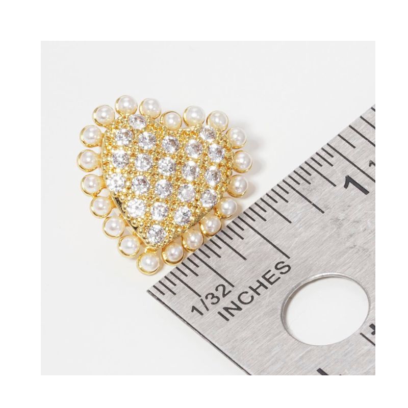 Heart Pearl Post Gold Dipped Earring