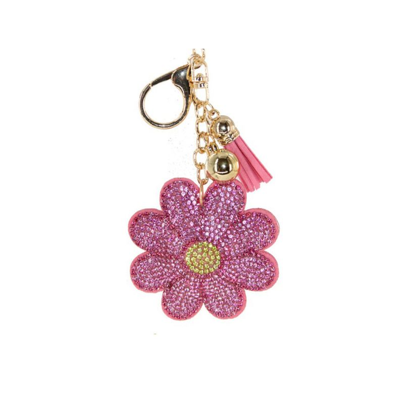 Rhinestone Daisy Keychain