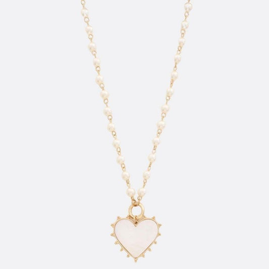 Pearl Heart Pendant Necklace