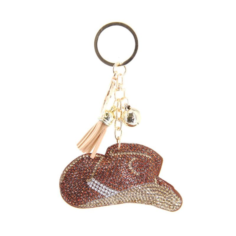 Rhinestone Western Hat Keychain