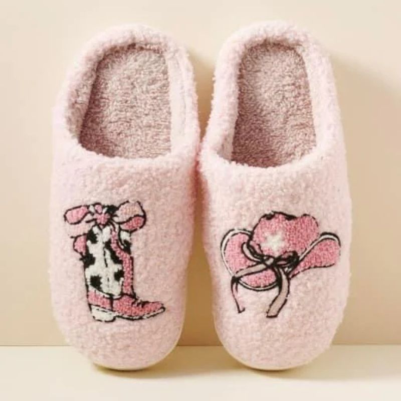 Pink Cowgirl Slippers