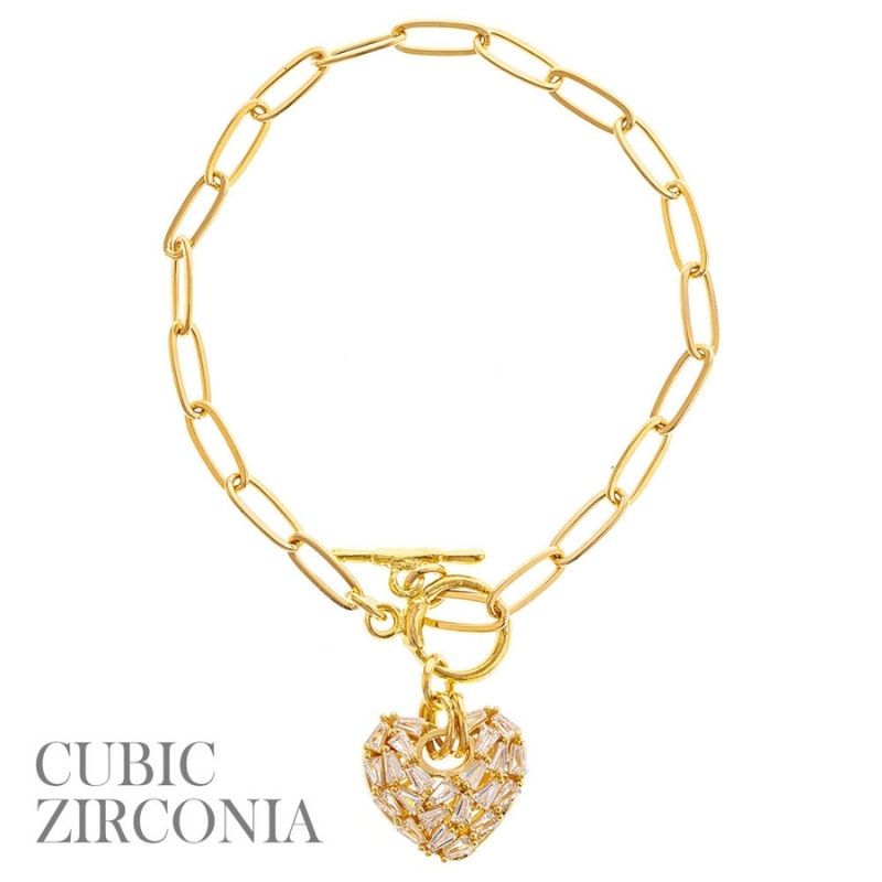 Sandy Heart Charm Bracelet