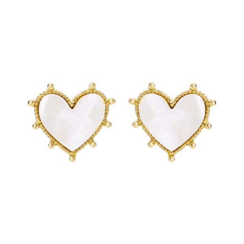 Mother Pearl Heart Earrings