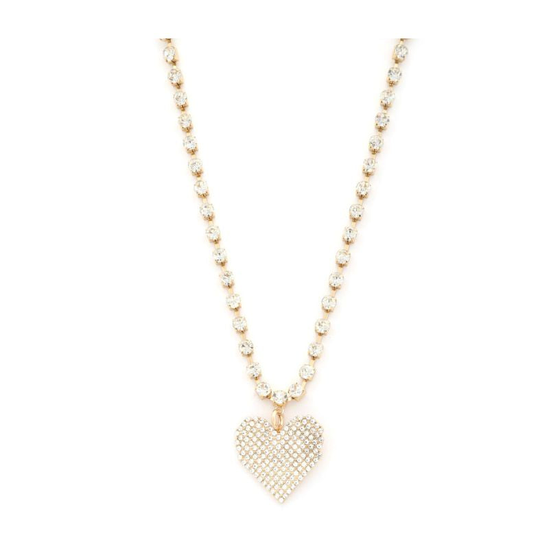 Heart Pendant Rhinestone Necklace