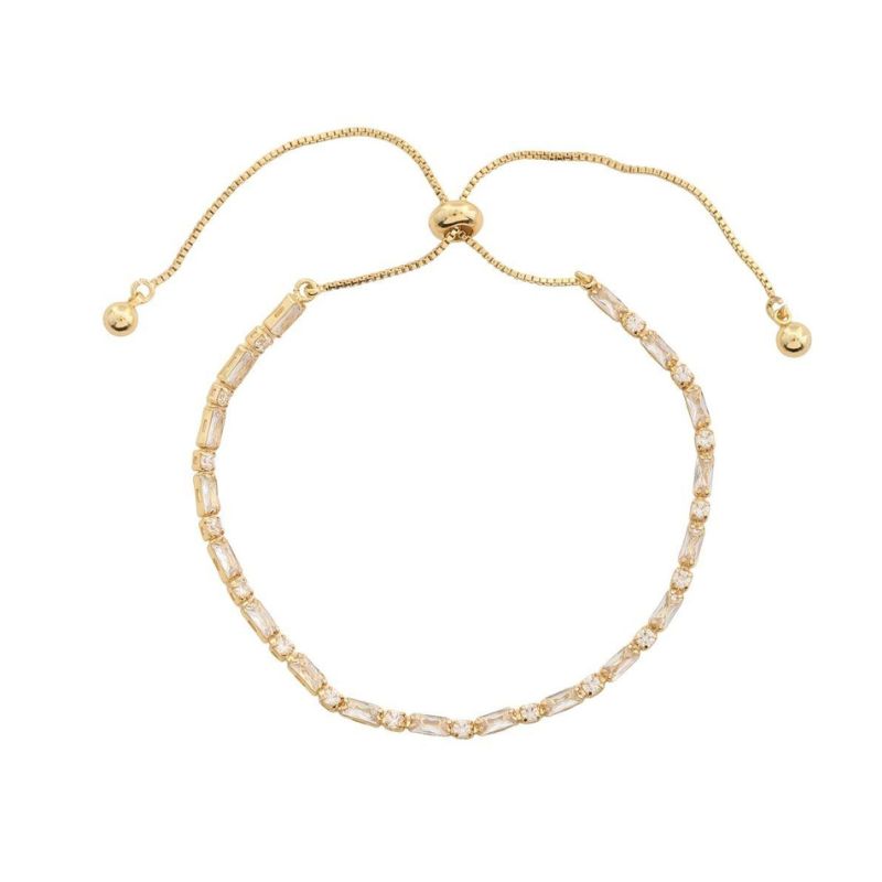 18k Gold Dipped Bracelet with Rhinestones