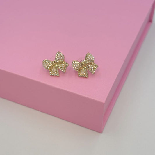 Pearl Bow Earrings