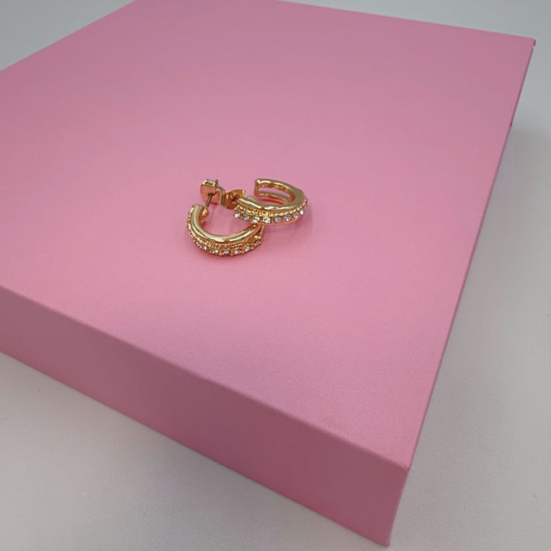 Small Rhinestone Hoops