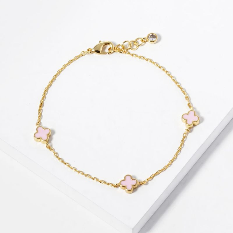 Dainty Small Clover Charm Bracelet
