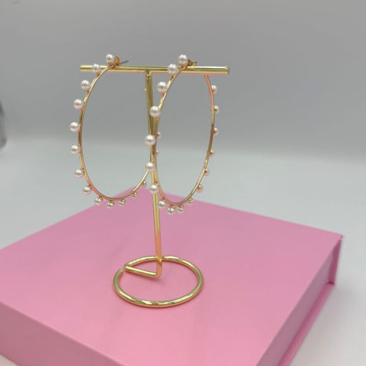 Pearl Hoop Earrings