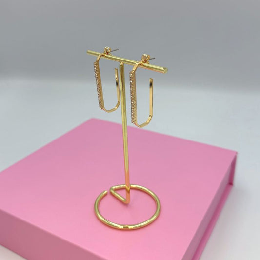 Gold Dipped Rhinestone Earrings