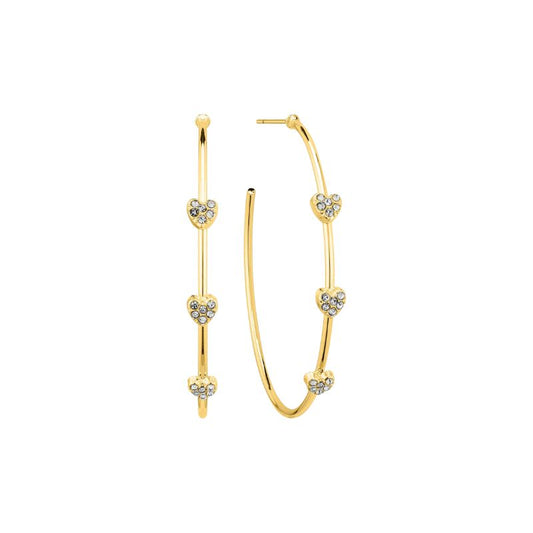 Rhinestone Heart Hoop Earrings