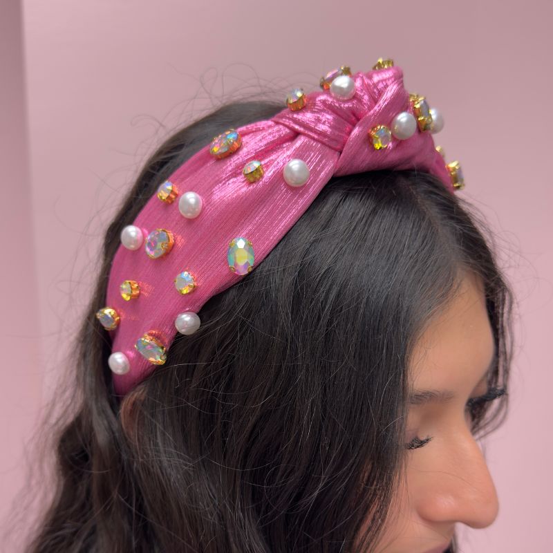 Pearls and Rhinestones Metallic Headband