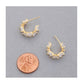 14K Gold Dipped Heart Crystal Open Hoop Earring