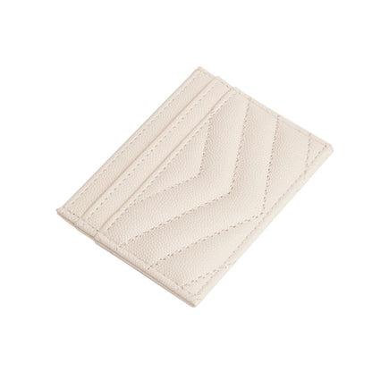 Ivory Quilted Card Holder Wallet