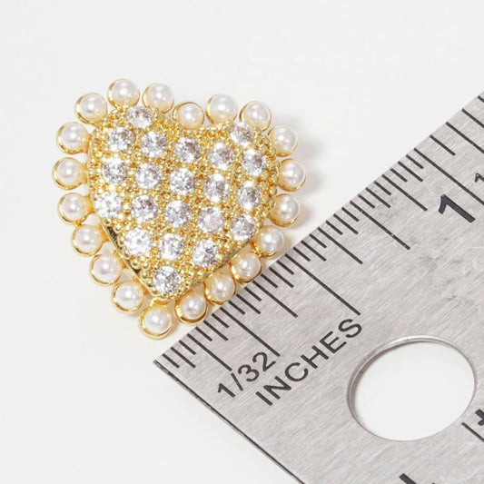 Heart Pearl Earrings