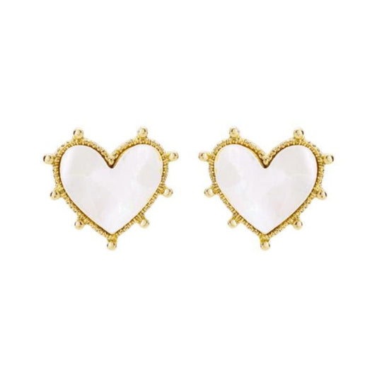 Mother Pearl Heart Earrings