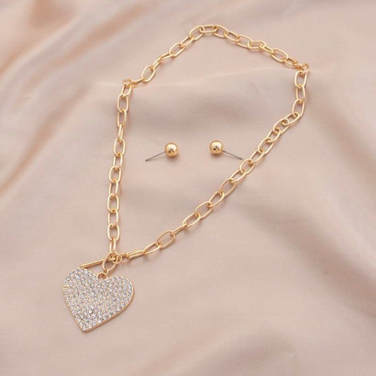 Rhinestone Heart Necklace