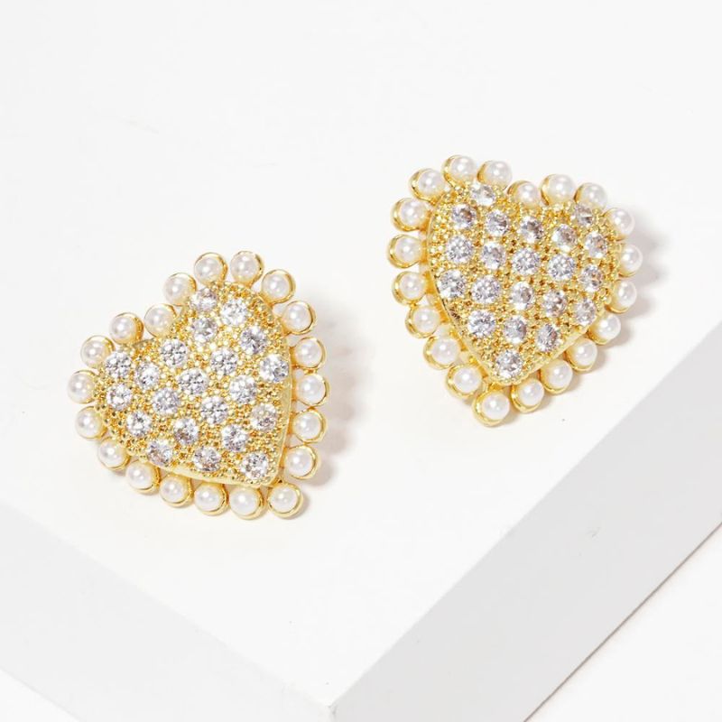 Heart Pearl Earrings